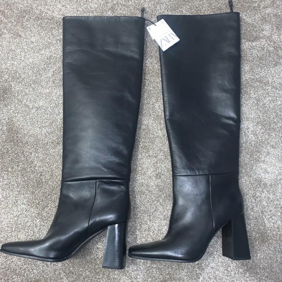 Zara Shoes - NEW Zara Knee High Genuine Leather Boots (Size 8)